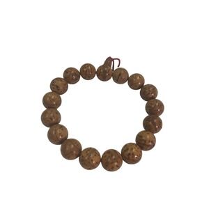 Buddhist Bodhi Seed Prayer Bead Bracelet Brown Moon and Stars Meditation Mala